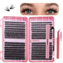 Lash Extension Kit, 640pcs/320pcs/280pcs Mix DIY Eyelash Extension Kit 304050D Combination Lash Clusters D Curl Individual Lashe