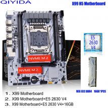 Kit set scheda madre QIYIDA X99 con CPU LGA2011-3 Xeon E5 2630 V4 DDR4 16 GB REG ECC memoria PCI 16x NVME M.2 SATA x99 H5