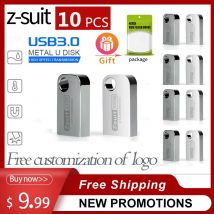 Z-suit Neue 10 Teile/los Metall USB-Stick USB 3,0 4GB 16GB Angepasst LOGO USB Speicher 128GB Pendrive 32GB U-Disk