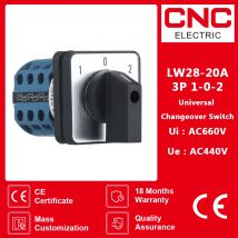 CNC LW28-20 1-0-2 przełącznik obrotowy 5-20A 220V uniwersalny przełącznik przełączający 3-pozycyjny 3 węzły przełącznik cofania silnika elektrycznego