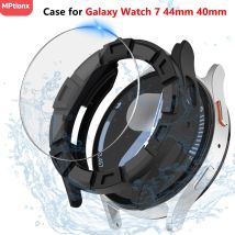 Glas + Abdeckung für Samsung Galaxy Watch 7 44 mm 40 mm, weicher Silikon-Schutzstoßstange, Galaxy Watch 7 40 mm 44 mm Gehäuse + Displayschutzfolie