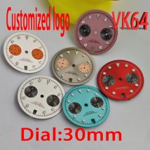 Herren-VK64-Uhr, individuelle Gestaltung, persönliches exklusives Logo, geeignet für VK64-Quarzwerk, VK63-Gehäuse, 39,5-mm-Uhrenzubehör