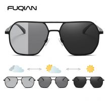 Luxury Metal Photochromic Sunglasses Men Women Fashion Polarized Sun Glasses Stylish Chameleon Anti-glare Driving Shades UV400
