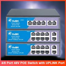 4/8Port POE Ethernet Switch 100Mbps 48V POE Network Switch with Fast RJ45 Uplink Port Support CCTV  IP Camera Wireless AP Router