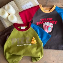 2025 Estate Per Bambini Ragazzi T-Shirt Moda Stampata A Maniche Corte Contrasto Neonate Tees Bambini Ragazzi O-Collo Patchwork T-shirt