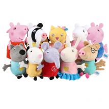 16-19CM Oryginalny Zestaw Peppa Pig Kieszeń 8 Przyjaciele Tata Mama Peppa George Pluszowe Maskotki Wypchane Lalki Piżamy Peppa Prezent dla Dzieci