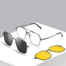 Metall 3 in 1 neuen Stil Magnet clip auf Brille Rahmen Trend polarisierte Sonnenbrille für Männer optische Computer brille uv400