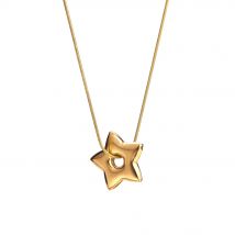Women's Stainless Steel Hollow Star Pendant Necklace Fashion Not Faded Hollow Collarbone Necklace
