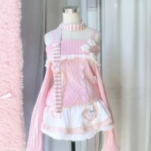 Y2k Ästhetischen Slash Neck Twist Pullover Frauen Süße Off Schulter Bandage Blume Pullover Retro Tops Harajuku Kawaii Fee Jumper