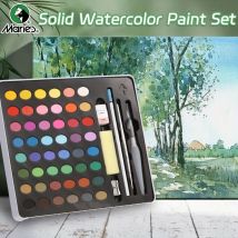 Marie's 36/48 Farben solides Aquarellfarben-Set, tragbare Eisenbox zum Selbermachen, handgemalt, Malerei, perfekte Geschenke für Künstler, Erwachsene