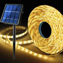 Striscia luminosa a LED solare per esterni con striscia luminosa impermeabile IP65 da 5M adatta per luci a LED per la decorazione del cortile esterno