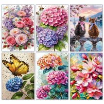 Flower Art Diamond Painting Hydrangea Full Diamond Mosaic Cross Stitch Kit DIY Bouquet Landscape Home Handmade Decor Gift