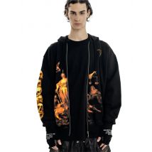 Y2K Retro Hoodie Men Printed justice Print Pullover Sweatshirt Harajuku Hip Hop Streetwear Oversized Jacket Unisex Zipper Hoodie