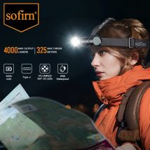 Latarka czołowa SOFIRN HS41 4000 lm 21700 USB C akumulator ze wskaźnikiem latarki LED SST20 z magnetyczną latarką ogonową