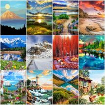 Sdoyuno Ölgemälde von Zahlen Wald landschaft Wand kunst Bild auf Leinwand Acrylfarben Handarbeit Handwerk Heim textilien