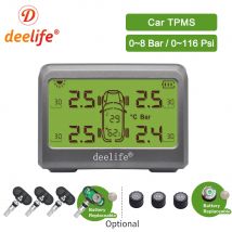 Deelife TPMS Solarny system monitorowania ciśnienia w oponach samochodowych 0-8 Bar TMPS Wewnętrzny
