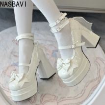 NASBAVI Nachtclub Plattform Frauen Lolita Pumps Mode Flache High Heel Schuhe 2025, Frühling Herbst Damen Outdoor Stripper Schuhe
