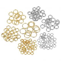 100-200 pz/lotto In Acciaio Inox Aperto Anello di Salto Oro Argento Colore Split Anelli Singolo Anello Anelli Per Creazione di Gioielli Collana Che Fanno