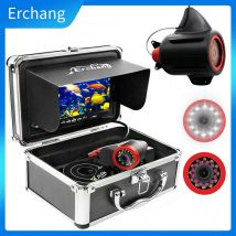 Erchang 7 Zoll Unterwasser-Angelkamera, 15 m, Infrarot, 24 Lichter, wasserdichte Fischfinder-Kamera für Eisfischen im Winter