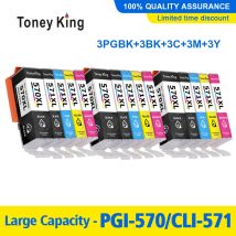 Toney King compatibile per canon Pixma MG5700 MG6800 TS5055 TS9050 TS9055 cartuccia d'inchiostro per stampante pgi570 CLI571 PGBK/BK/C/M/Y 5 pezzi