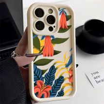 Silikon-Handy hülle für iPhone 13 Pro Max 15 14 11 12 Pro xr xs max x 7 8 14 15 plus se stoß feste weiche Blumen rückseite