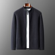 Herbst Winter Neue Halb-hohe Kragen Zipper 100% Reinem Kaschmir Strickjacke herren Business Casual Pullover Temperament Gestrickte Mantel
