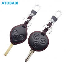 Leder Auto Schlüssel Abdeckung Für Mercedes Benz Fortwo Forfour SMART City Roadst Remote Fob Shell Fall Haut Schützen Tasche Auto Zubehör
