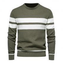 Nowy jesienny sweter męski sweter z dekoltem w kształcie litery "o" Patchwork z długim rękawem ciepłe, wąskie swetry męskie swobodna moda sweter odzież męska