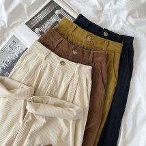 Mexzt Vintage Cord Hose mit weitem Bein Frauen Streetwear Baggy Hose Harajuku koreanische hohe Taille schwarz lässig in voller Länge Hosen