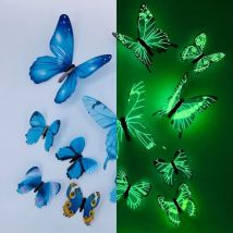 Nowy 12 sztuk moda 3D Luminous Butterfly kreatywna naklejka ścienna dla majsterkowiczów naklejki