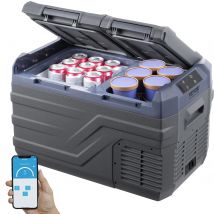 SucceBuy Frigorifero per auto Congelatore portatile a doppia zona Frigorifero per auto Frigorifero Gamma regolabile 12/24 V CC e un congelatore a compressore