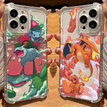 Pokemons Charizards Pikachus Phone Case For Samsung Galaxy S25 S24 S23 S22 S21 S20 Note20 FE Ultra Plus 4G 5G Clear TPU Cover