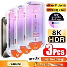 3 sztuki powłok oleofobowych, bezpyłowych, łatwych w montażu ochraniaczy ekranu do iPhone'a 13 11 12 14 15 Pro Max Mini XR 16 15 Plus Glass