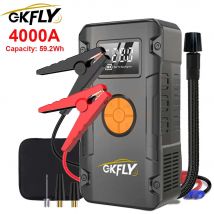 4000A Avviatore di emergenza per auto Accumulatori e caricabatterie di riserva Dispositivo di avviamento per auto portatile con compressore d'aria 150PSI Gonfiatore per pneumatici Batteria di