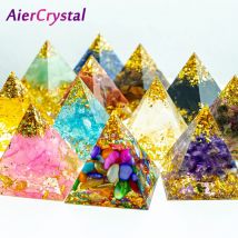 Natürliche Kristalle Stein Orgon Pyramide Energiegenerator Rosenquarz Reiki Chakra Meditation Werkzeug Home Decor Weihnachtsgeschenk 3cm