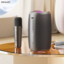 Zealot_S61M Macchina per karaoke Altoparlante Bluetooth portatile con 1-2 microfoni wireless Bluetooth 5.3 Regali per canto di famiglia a casa
