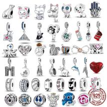 925 Silver Fashion jewelry charm beads Dangle Charms Fit Original Bracelet Necklace DIY Support Dropshipping Wholesale