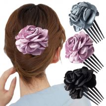 Rose Blume Haar Kamm Sticks Haarnadel Braut Brautjungfer Haar Gabel Clip Vintage Hochzeit Pferdeschwanz Styling Werkzeug Haar Zubehör