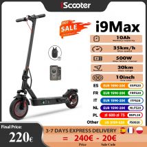 Hulajnoga elektryczna iScooter i9max 36V 10Ah 500W 30-40km z podwójnym zawieszeniem 15-35km/hulajnoga z aplikacją 10 Cal