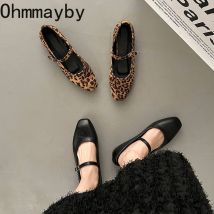 Leopardenmuster Damen-Loafer Flache Schuhe Mode Flache Schuhe 2026 Frühling Elegante Damenschuhe mit Weicher Sohle Mary Jane Schuhe