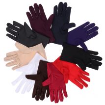 Glove Girl Lady Satin Short Finger Wrist Gloves Smooth Evening Party Formal Prom Costume Stretch Gloves Red White