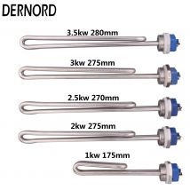DERNORD Elemento Riscaldante Elettrico 1 "BSP Foldback Resistenza Ad Immersione 240V 1KW 2KW 2.5KW 3KW 3.5KW Scaldabagno Tubolare