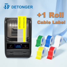 DETONGER DP230S 64mm Portable Smart Thermal Printer for Cable Label Maker BT Barcode QR Code Sticker Cable Tag Printer