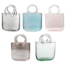 Nordic Glas Blumenvase Blumentopf Handtasche Form für Wohnzimmer Garten Schlafzimmer Veranstaltungen Zuhause