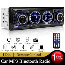 Hippcron Autoradio 1din Stereo MP3 Player Audio Bluetooth FM Receiver Dual USB Unterstützung AUX/USB/TF Karte