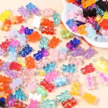 30 farben 10 stücke 22X11mm Candy Farbe Gummy Mini Bär Charms für Machen Niedlichen Ohrringe Anhänger Halskette DIY Kreative Schmuck finden