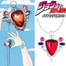 Collana in pietra rossa di Aja Collana con ciondolo Anime JoJos Bizarre Adventure per fan di manga Accessori per gioielli cosplay