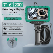 Neues 7-Zoll-Lenkendeoskop mit großem Bildschirm, Einzel-/Doppelobjektiv, 3,9/6,2 mm, 2-Wege, 210 °   für die industrielle Endoskop-Inspektion der Motorkanalinspektion