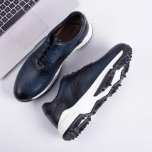 Retro Herren Brogues aus echtem Leder Oxford No Slip Herren Casual Sneakers Sportschuhe Bullock Carving Dating Herrenschuhe
