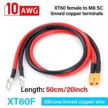 XT60 Buchse/Stecker auf M8 O Ring Öse Terminal Stecker Stecker Kabel 10AWG Ladegerät Seite Stromkabel für RC Lipo Batterie FPV Racing